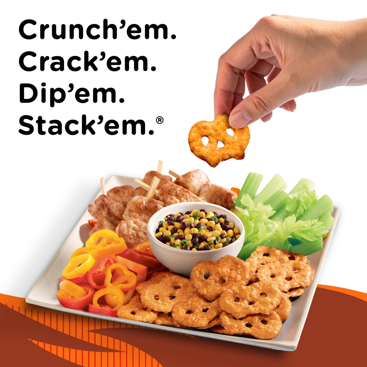 Snack Factory Buffalo Wing Pretzel Crisps, Non-GMO, 7.2 oz Resealable Bag