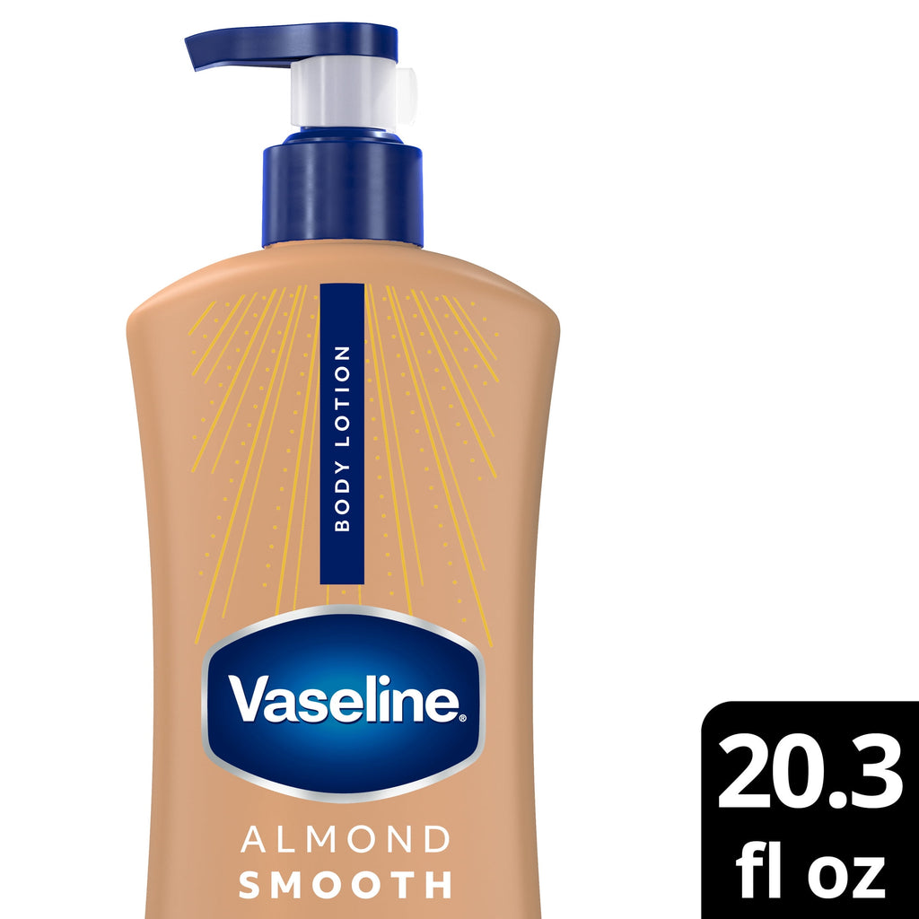 Vaseline Almond Smooth Body Lotion for Dry Skin Almond Smooth Lotion Made with Ultra-Hydrating Lipids, Almond Oil & Vitamin E for a Smooth, Natural