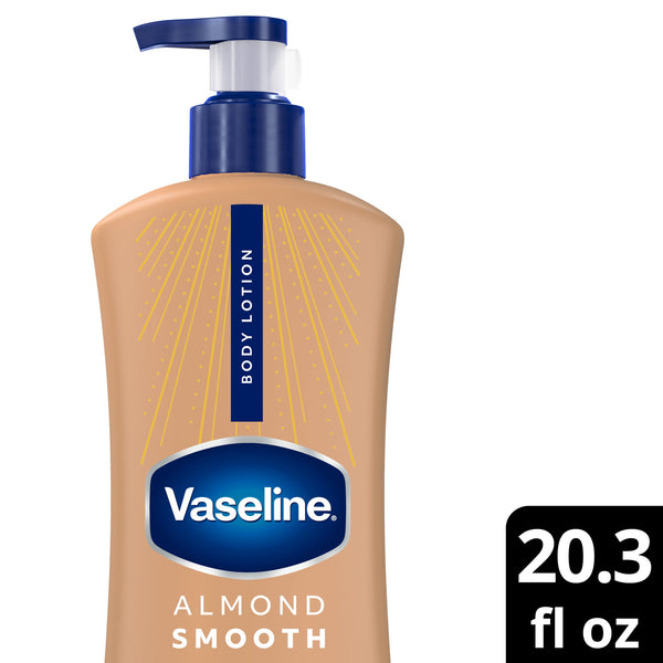Vaseline Almond Smooth Body Lotion for Dry Skin Almond Smooth Lotion Made with Ultra-Hydrating Lipids, Almond Oil & Vitamin E for a Smooth, Natural