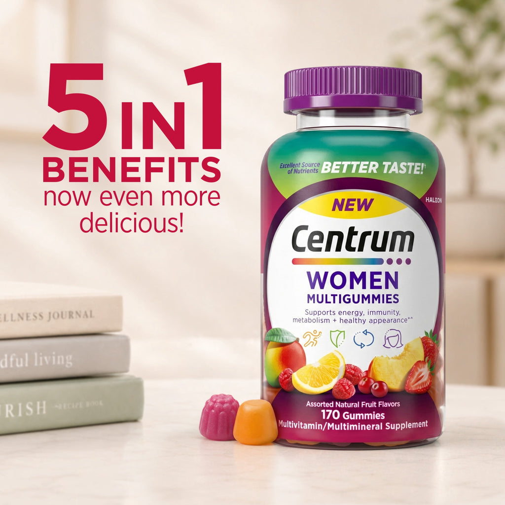 Centrum Multigummies Womens Gummy Vitamins, Multivitamin With Vitamin A, B & C, Assorted Fruit, 100 Count
