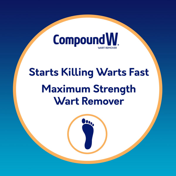 Compound W Maximum Strength One Step Plantar Wart Remover Foot Pads, Salicylic Acid, 20 Count