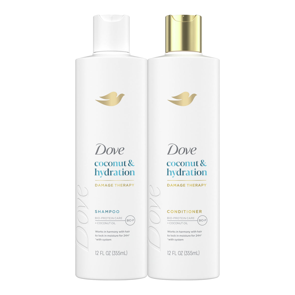 Dove Coconut & Hydration Shampoo & Conditioner Set, 12 fl oz 2 count