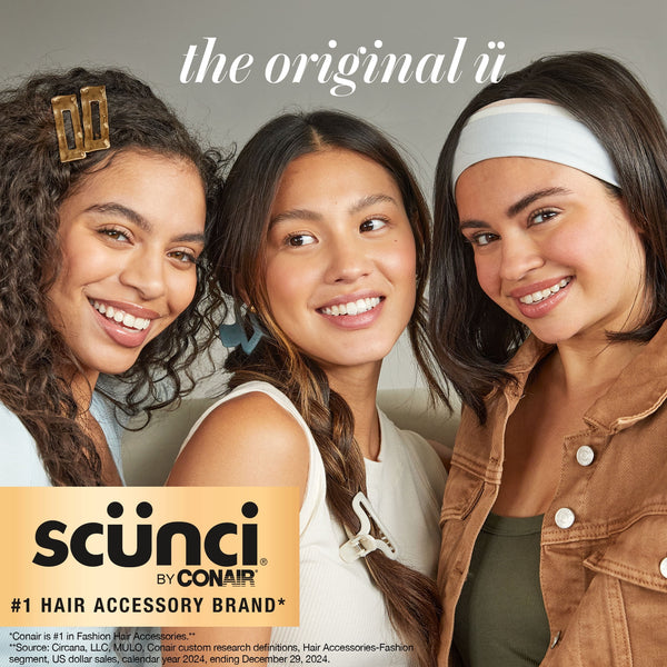 Scunci No Damage No Metal Hair Ties, Black, 30 Count Ponytail Holders