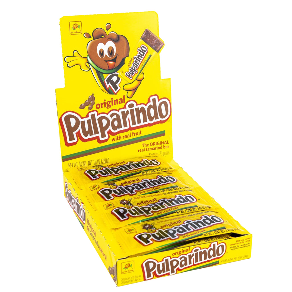 De La Rosa Pulparindo Tamarind Candy, Original Hot and Salted Mexican Candy, 20 Count