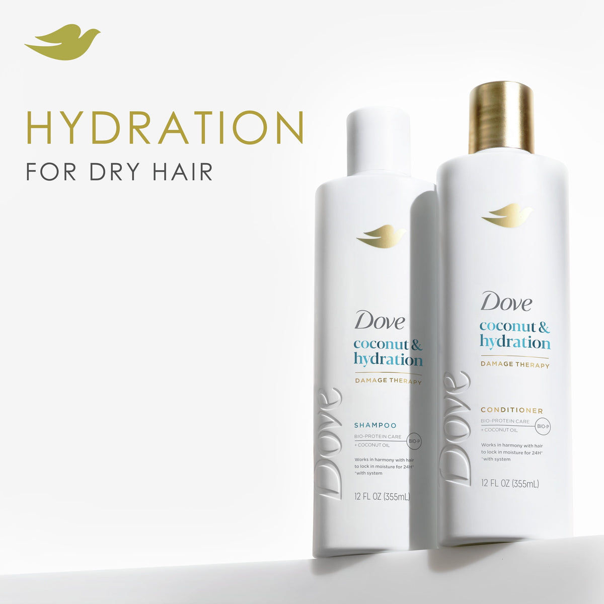 Dove Coconut & Hydration Shampoo & Conditioner Set, 12 fl oz 2 count