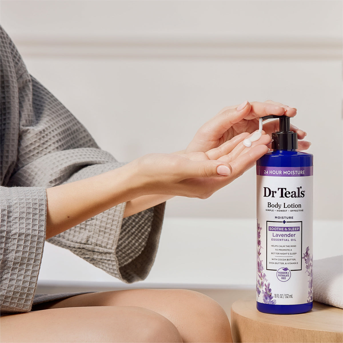 Dr Teal's 24 Hour Moisture Body Lotion with Lavender Essential Oil, 18 fl oz