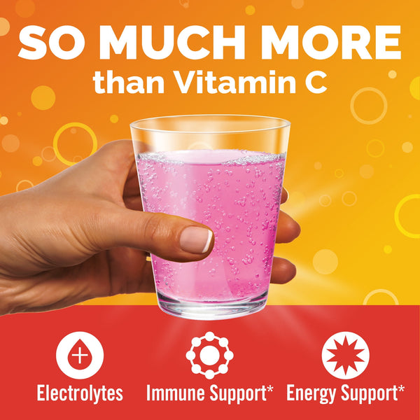 Emergen-C Daily Immune Support Vitamin C Supplement Powder, Raspberry, 10 Ct