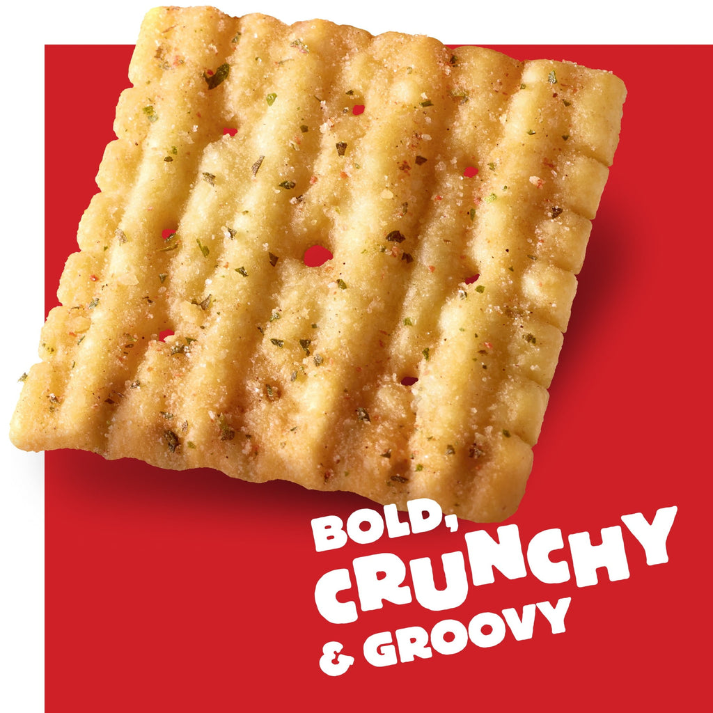 Cheez-It Grooves Zesty Cheddar Ranch Cheese Crackers, Crunchy Snack Crackers, 9 oz