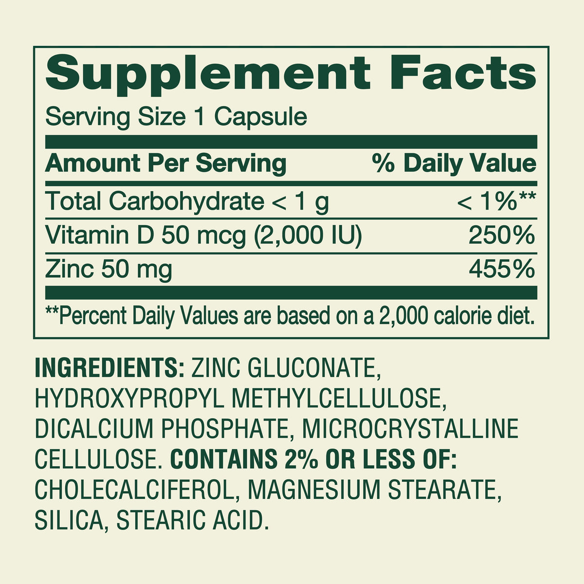 Spring Valley Zinc with Vitamin D, 50 mg, 150 Count, Dietary Supplement Capsules for Immune Health