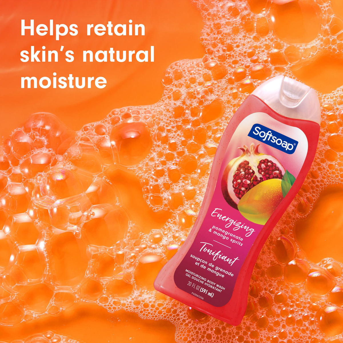 Softsoap Energizing Moisturizing Body Wash, Pomegranate and Mango Spritz Scent, 20 fl oz