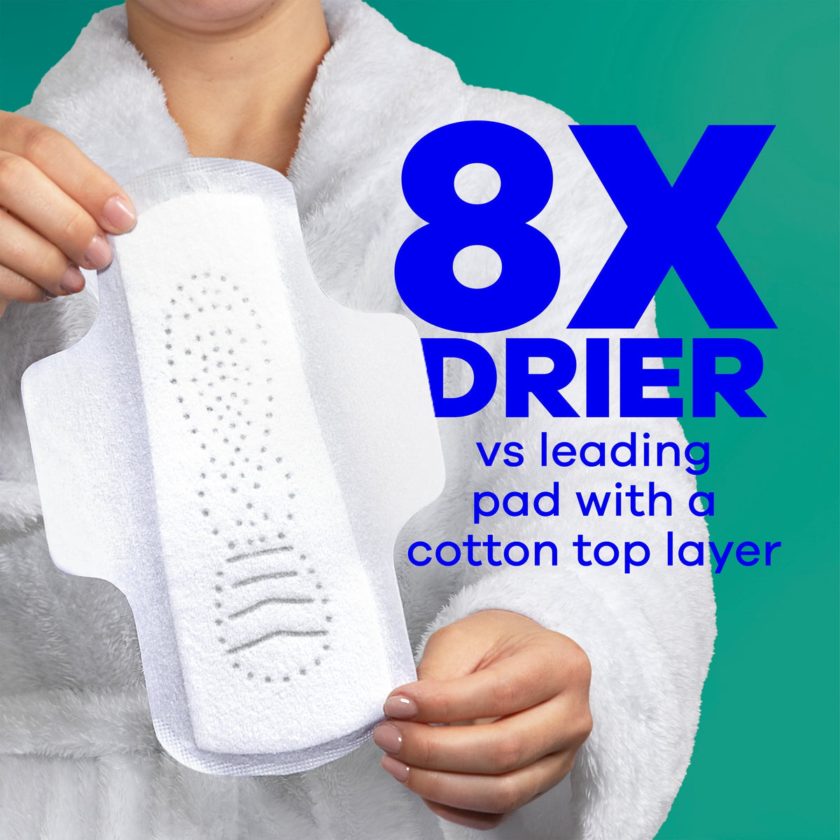 Always Pure Cotton Pads with Organic Top Layer, Size 4 Pads with Wings, Overnight, Heavy Absorbency, 20 Count