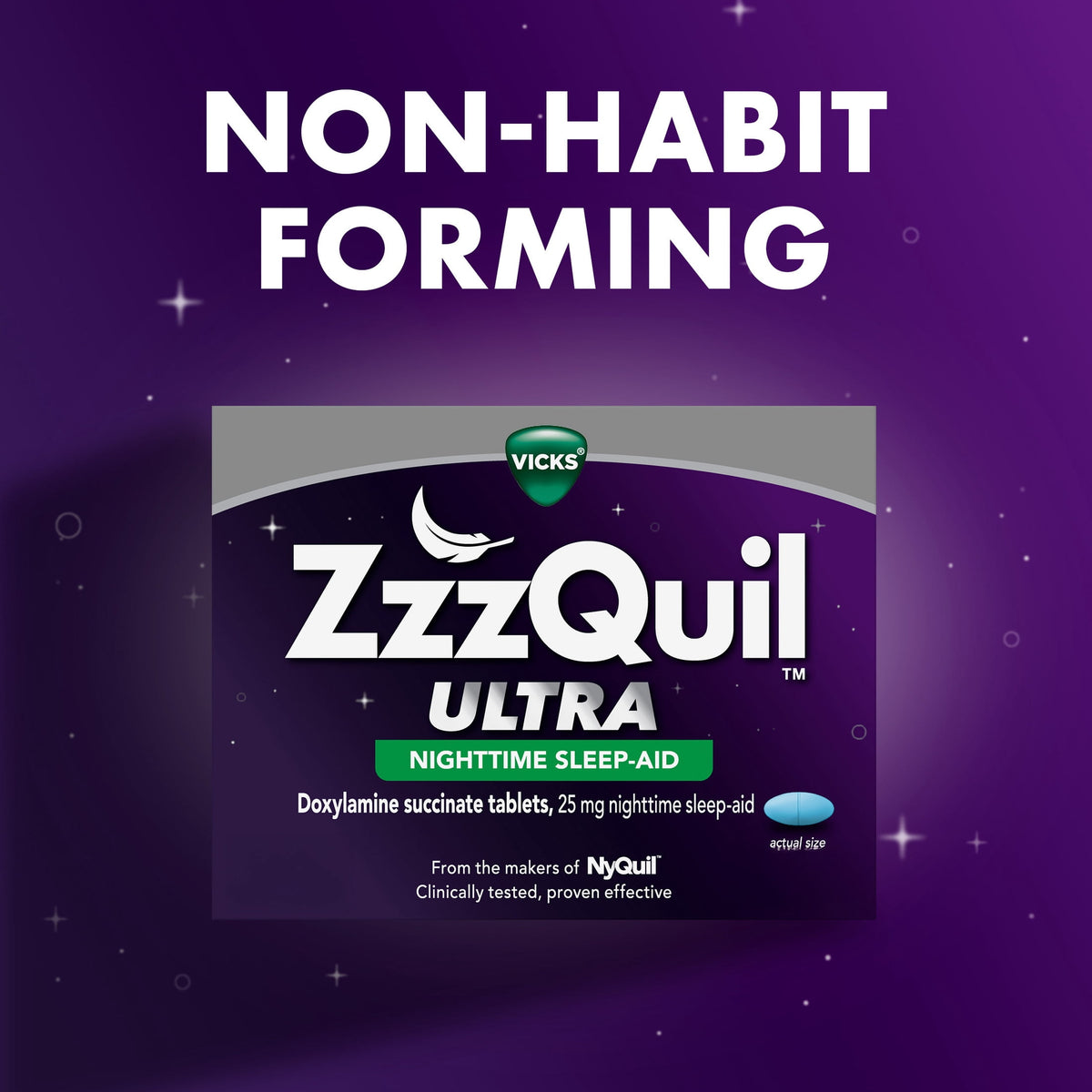 ZzzQuil Nighttime Sleep Aid Ultra Tablets, Doxylamine 25mg Sleeping Pills, 48 Count