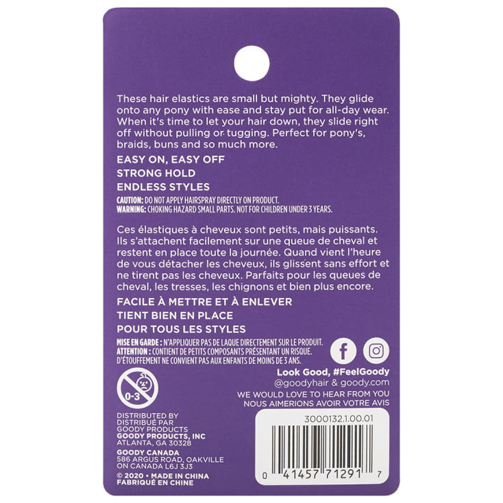 Goody Ouchless Clear Hair Elastics, No Metal, 75 Count, Damage-Free Styling
