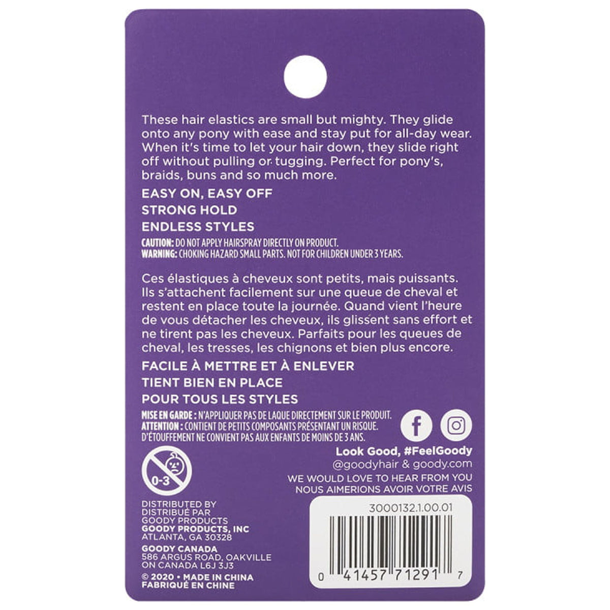 Goody Ouchless Clear Hair Elastics, No Metal, 75 Count, Damage-Free Styling
