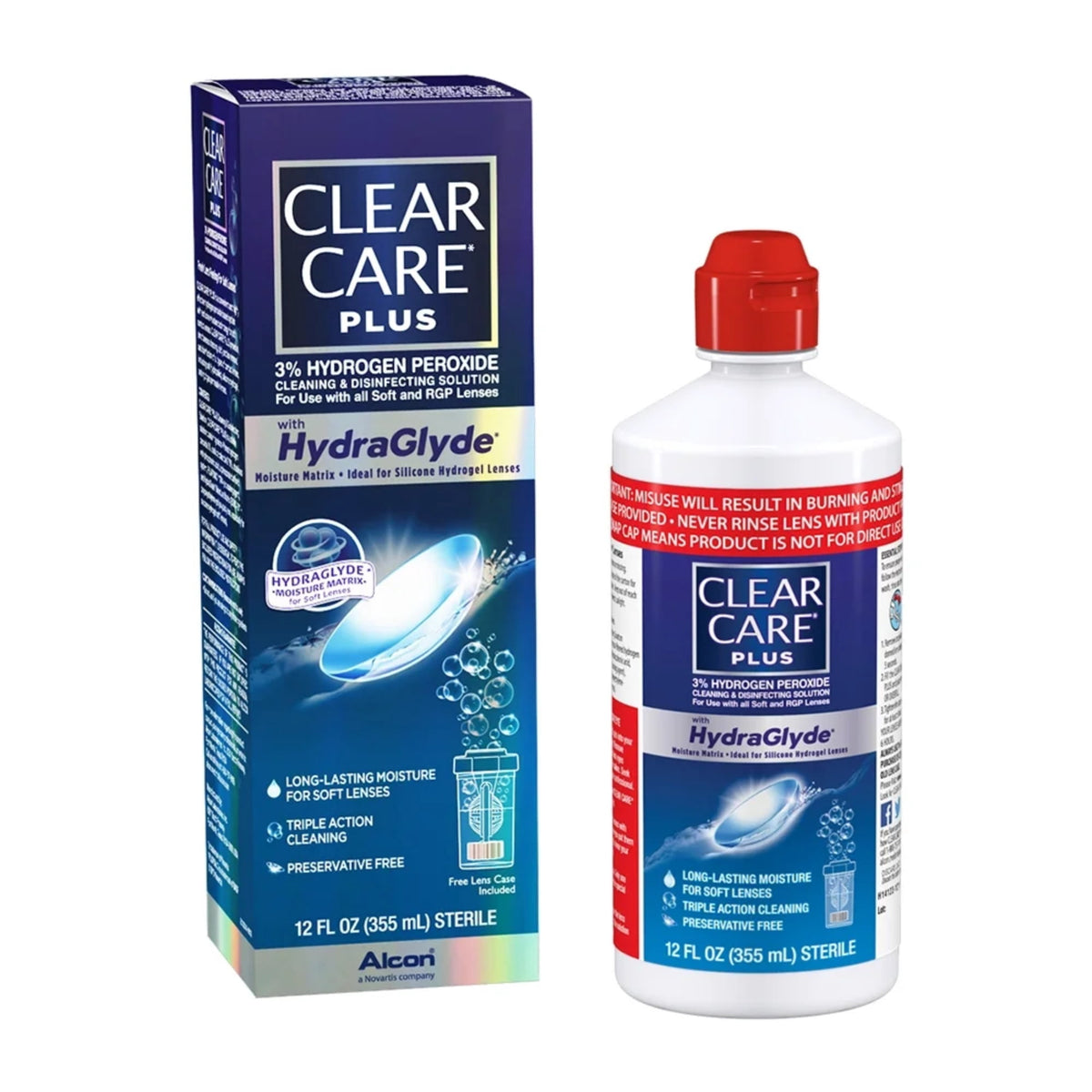 CLEAR CARE PLUS Cleaning & Disinfecting Contact Lens Solution with Case, 12 fl oz