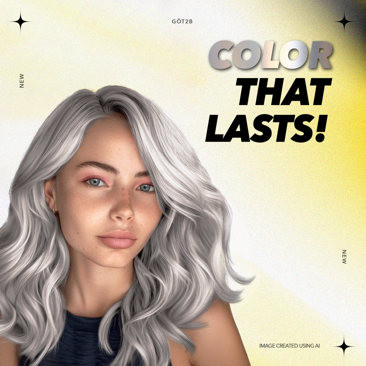 got2b Metallics Permanent Hair Dye, M71 Metallics Silver, Hair Color for Women & Men, 1 Kit