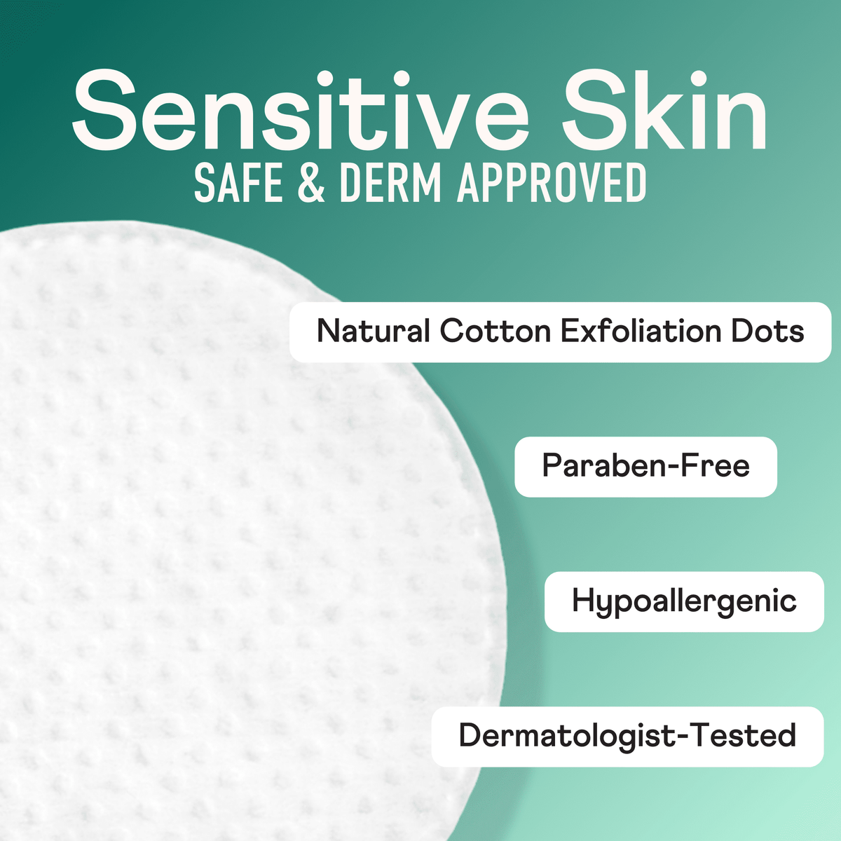 Swisspers Premium Exfoliating 100% Pure Chlorine Free Cotton Rounds, Dermatologist Tested, Soft, Absorbent, Dual-Sided, Gentle Natural Exfoliation