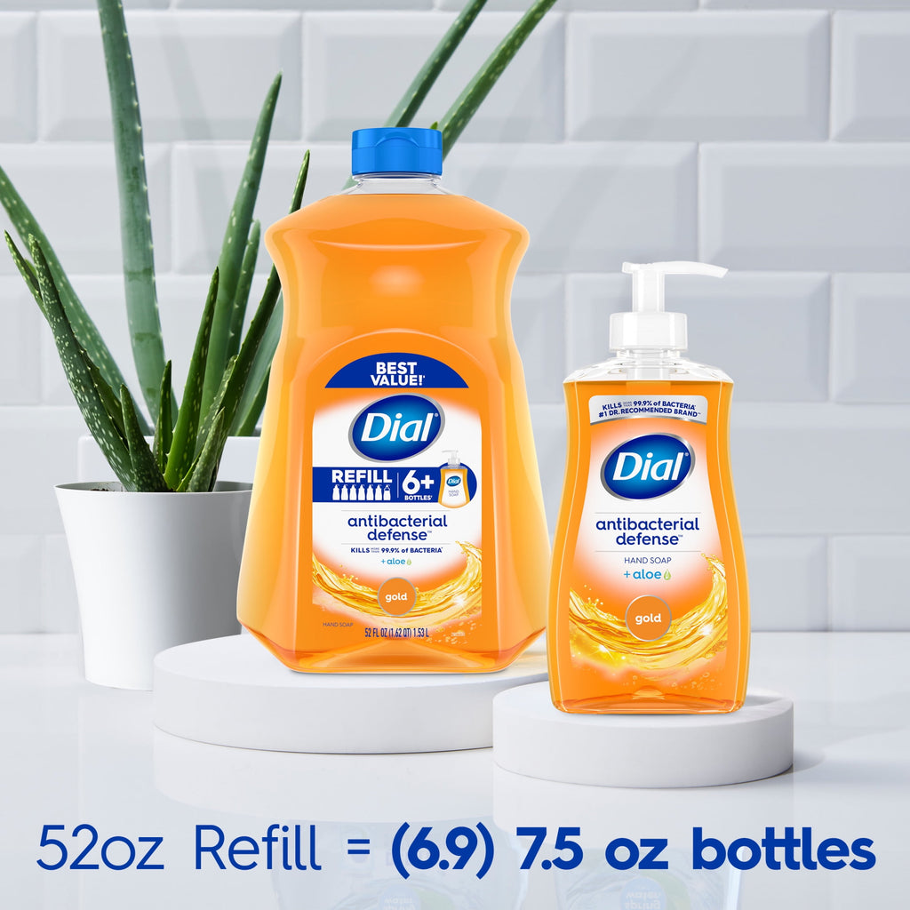 Dial Antibacterial Defense Gold Liquid Hand Soap Refill, 52 fl oz