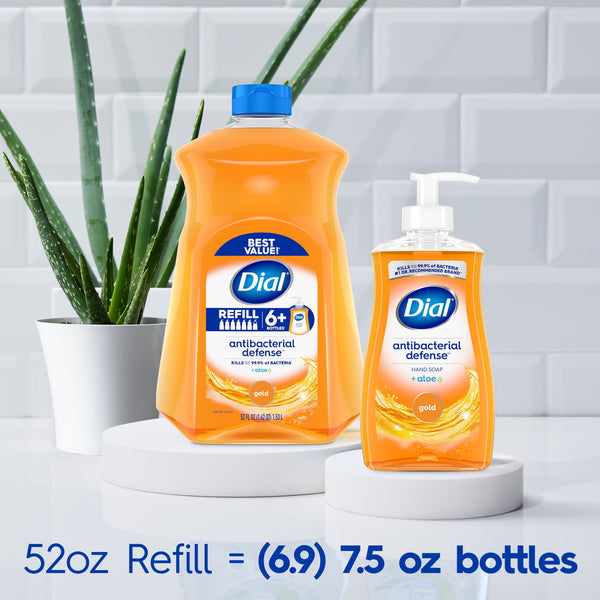 Dial Antibacterial Defense Gold Liquid Hand Soap Refill, 52 fl oz