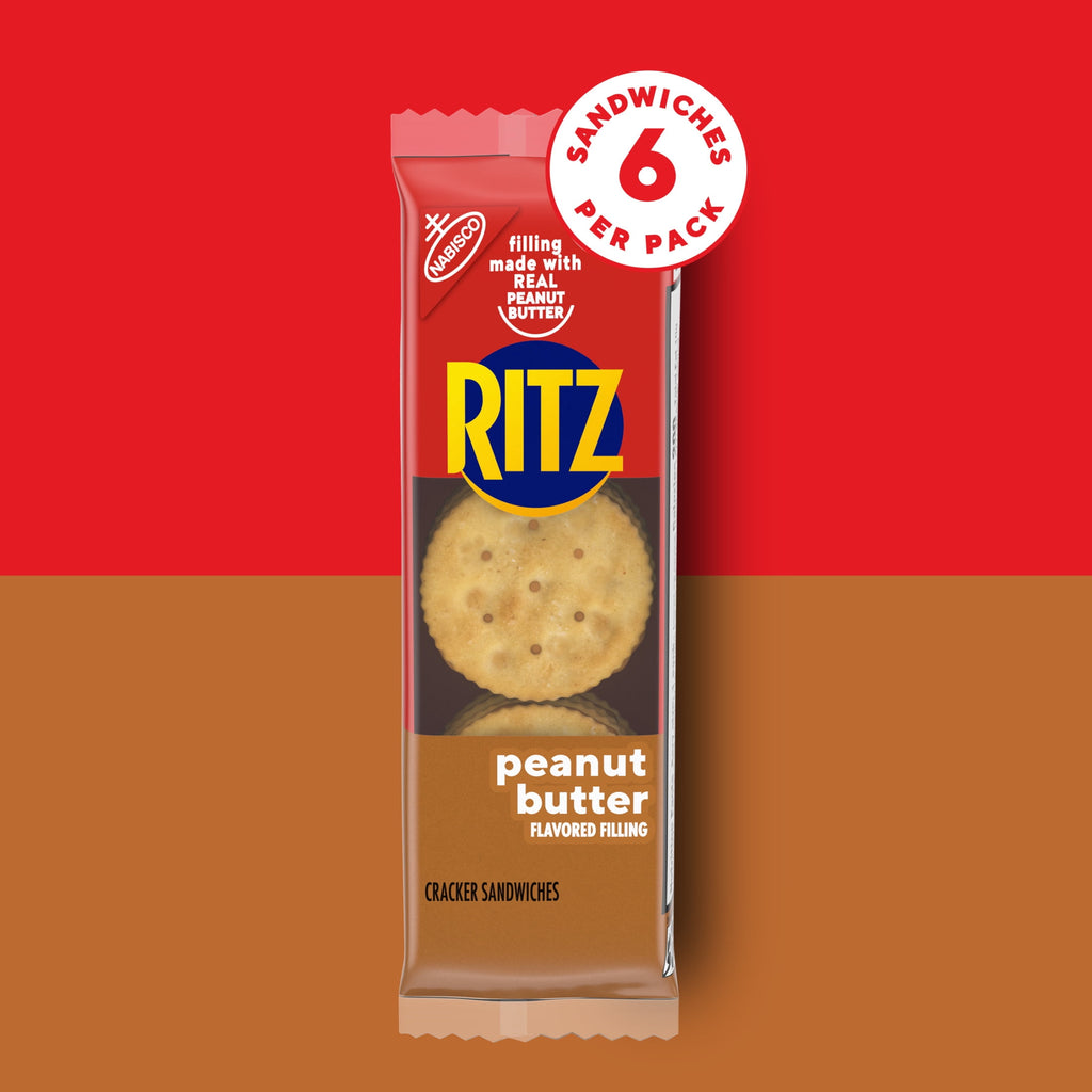 RITZ Peanut Butter Sandwich Crackers, Lunch Snacks, 1.38 oz Snack Pack