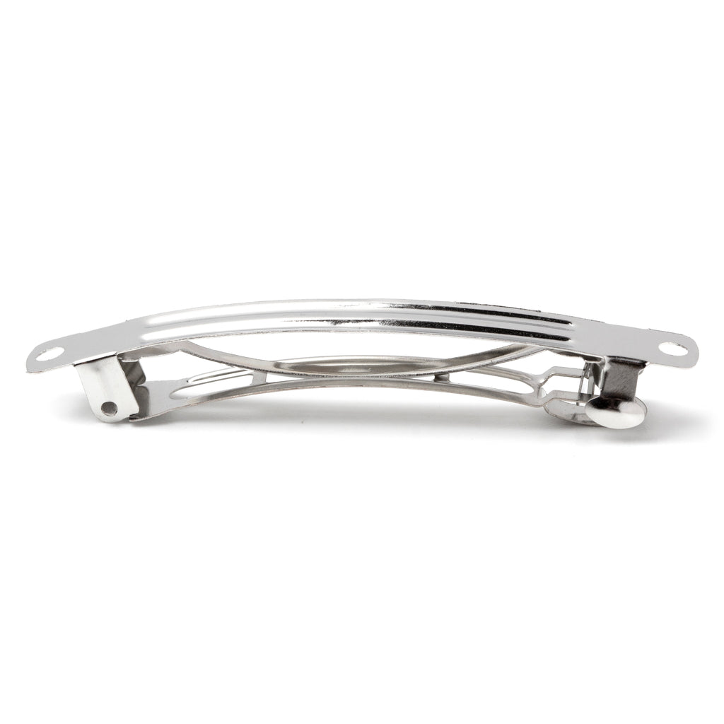Cousin DIY 3 in Metal French Barrette, Hair Clip, Silver, 18 Piece, Adult