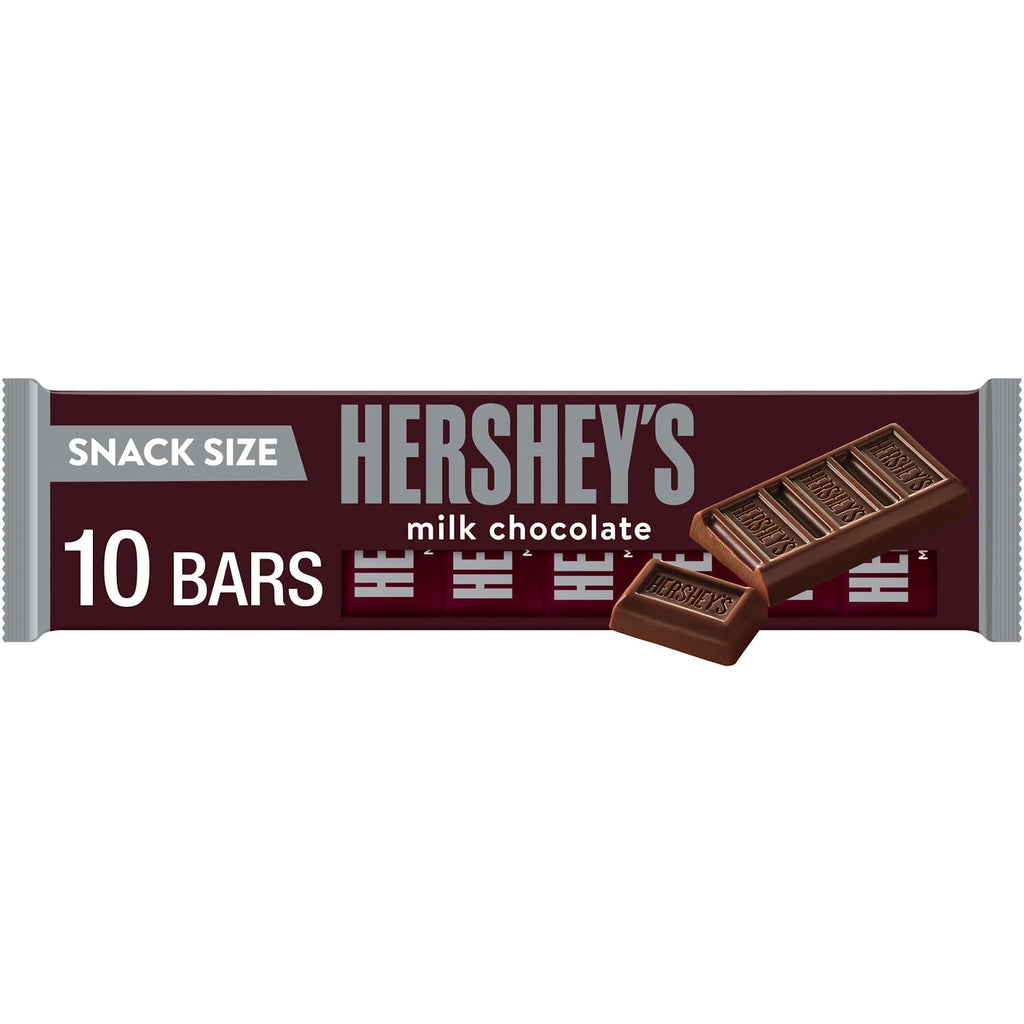 Hershey's Milk Chocolate Candy Bars & Miniatures, Snack Size, .45 oz (10 Count)