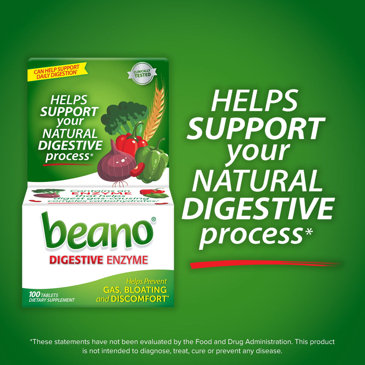 Beano Digestive Enzyme, Gas Prevention & Digestive Enzyme Supplement, 30 Count