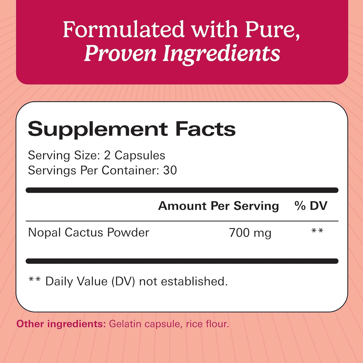 Santo Remedio Nopal, Prickly Pear Cactus Dietary Supplement, 700 mg, 60 Count, Immune Support