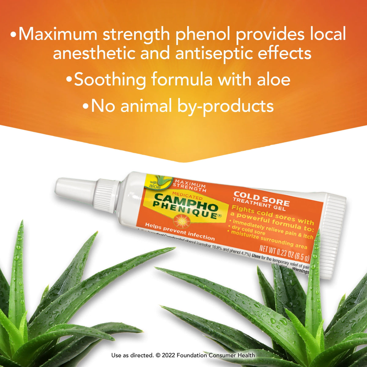 Campho Phenique Cold Sore and Fever Blister Treatment for Lips, Maximum Strength, 0.23 Oz.
