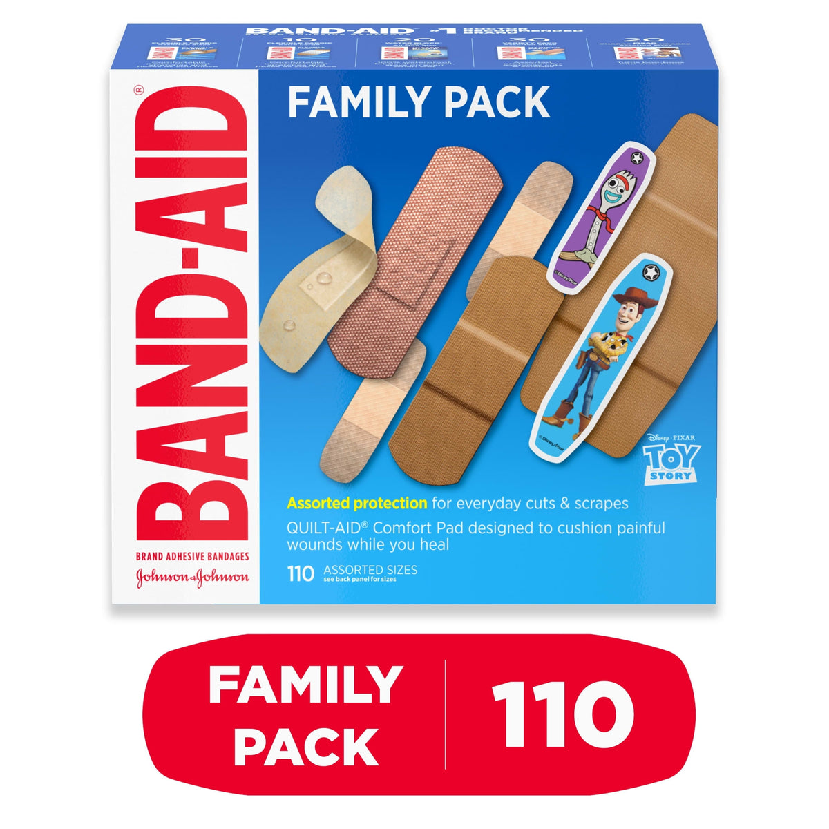 BAND-AID Brand Adhesive Bandages Family Variety Pack, Assorted, 110 Count