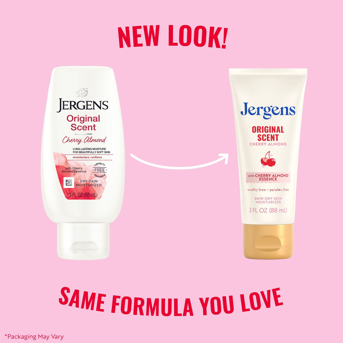 Jergens Original Scent with Cherry Almond Body Lotion Moisturizer for Dry Skin, 3 fl oz
