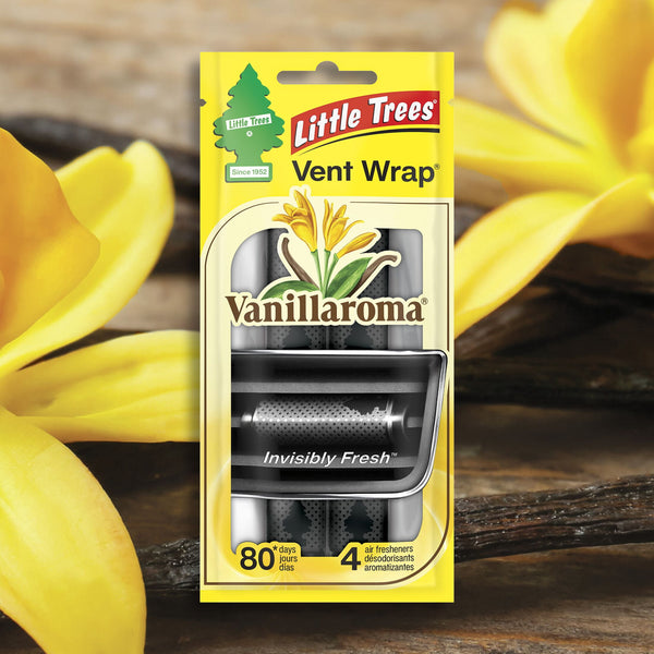 Little Trees Air Freshener Vent Wrap Vanillaroma Fragrance 4-Pack