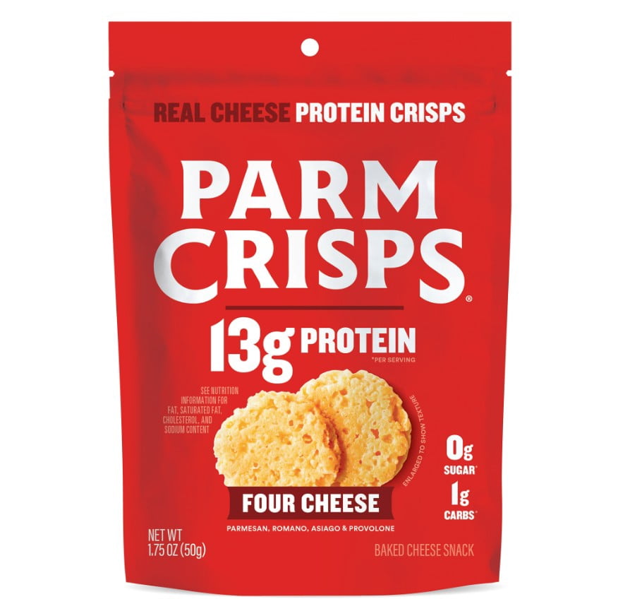 ParmCrisps Protein Four Cheese Oven-Baked Cheese Crisps Snack Crackers, 1.75 oz