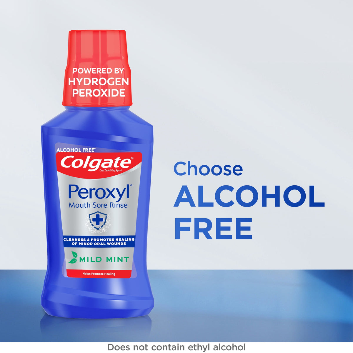 Colgate Peroxyl Alcohol Free Mouthwash and Mouth Sore Rinse, Mild Mint, 8.4 fl oz