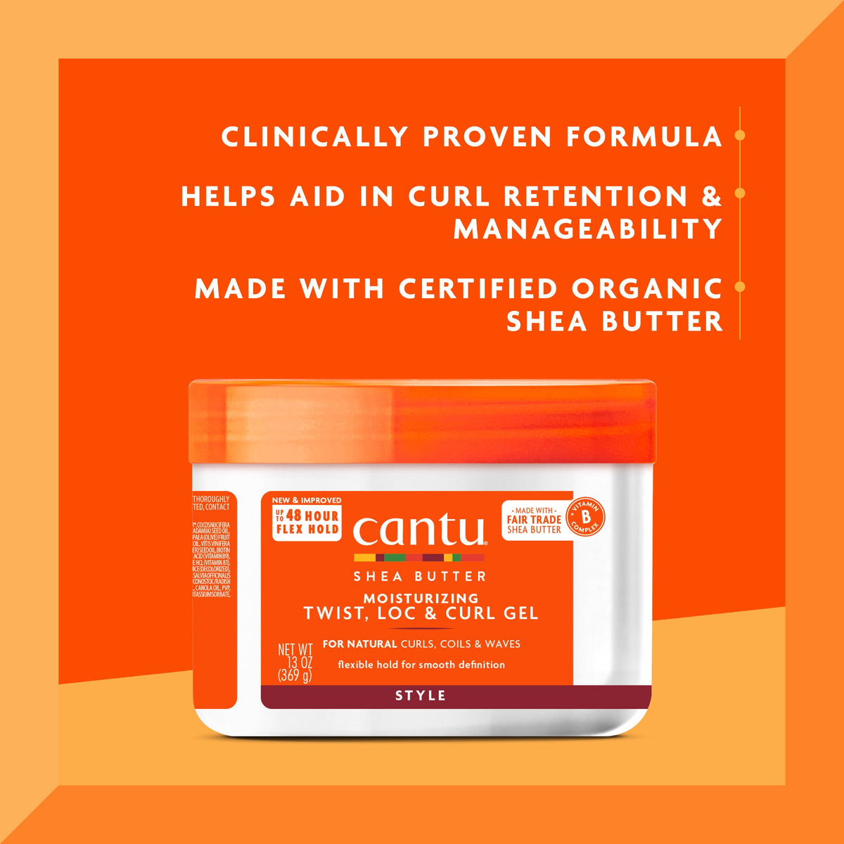 Cantu Shea Butter for Natural Hair Moisturizing Twist & Lock Gel 13 oz. Jar