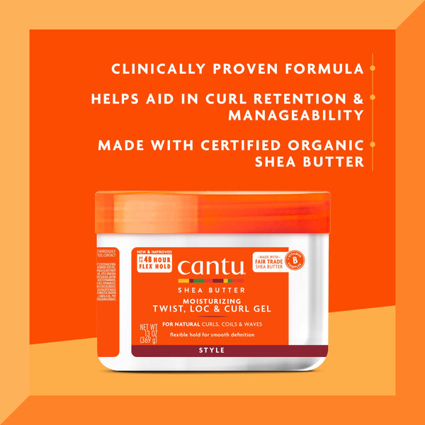 Cantu Shea Butter for Natural Hair Moisturizing Twist & Lock Gel 13 oz. Jar