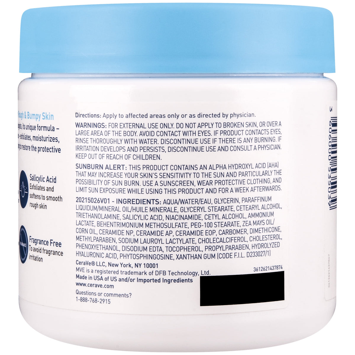 CeraVe Exfoliating SA Cream with Salicylic Acid for Rough & Bumpy Skin, 16 oz