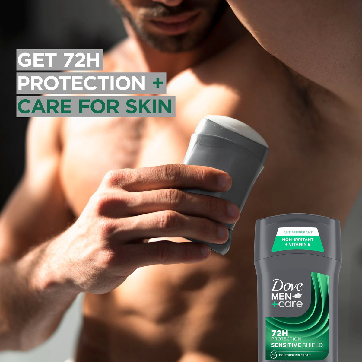 Dove Men+Care Sensitive Shield Antiperspirant Deodorant Stick For Men With 72-Hour Sweat & Odor Protection, Deodorant For Sensitive Skin, With 1/4