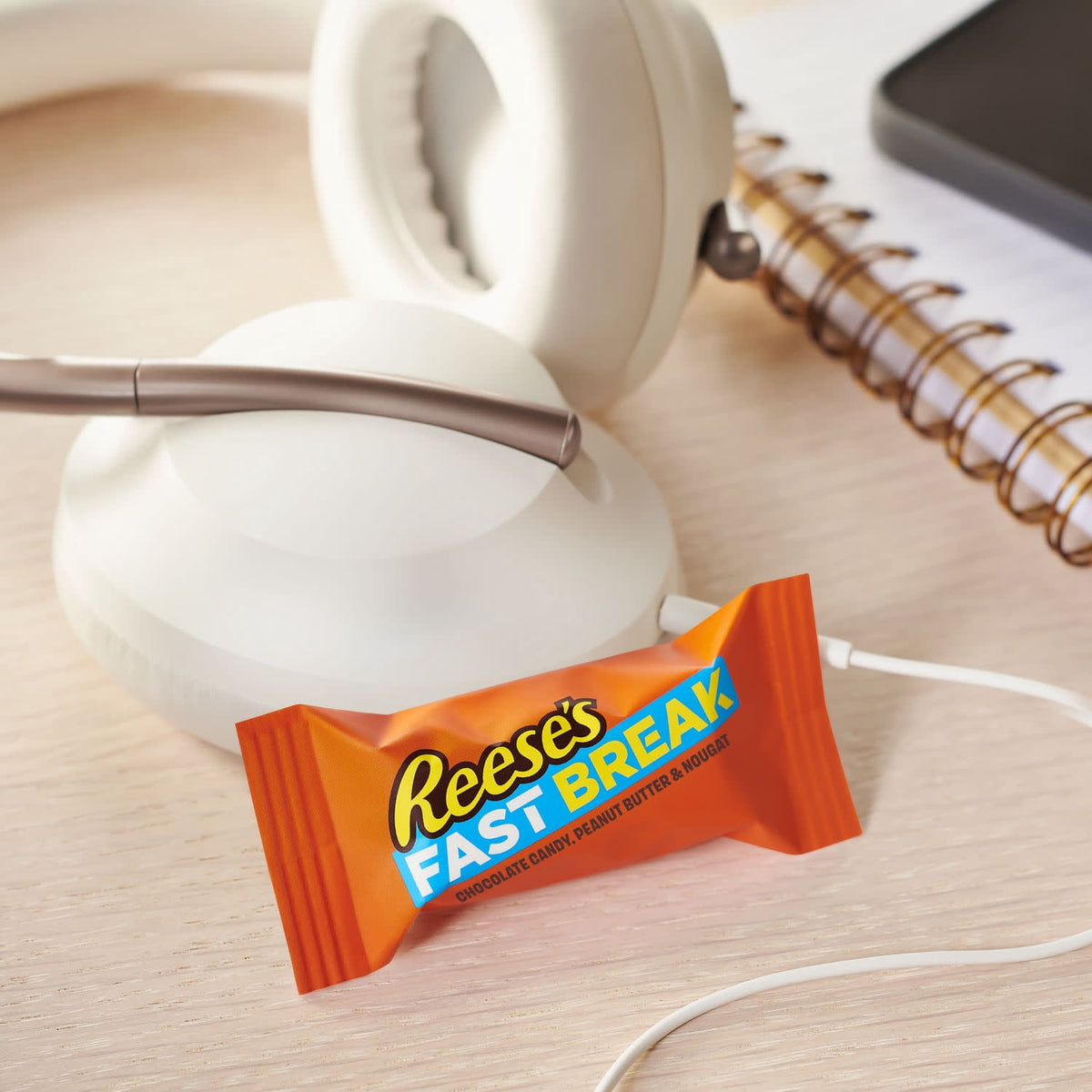Reese's Fast Break Milk Chocolate Nougat Chocolate Candy Bars, Snack Size, .67 oz (10 Count)