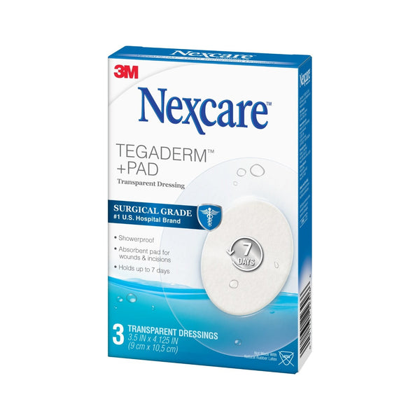Nexcare Tegaderm + Pad Transparent Dressing, 3.5" x 4.125", 3/Pack