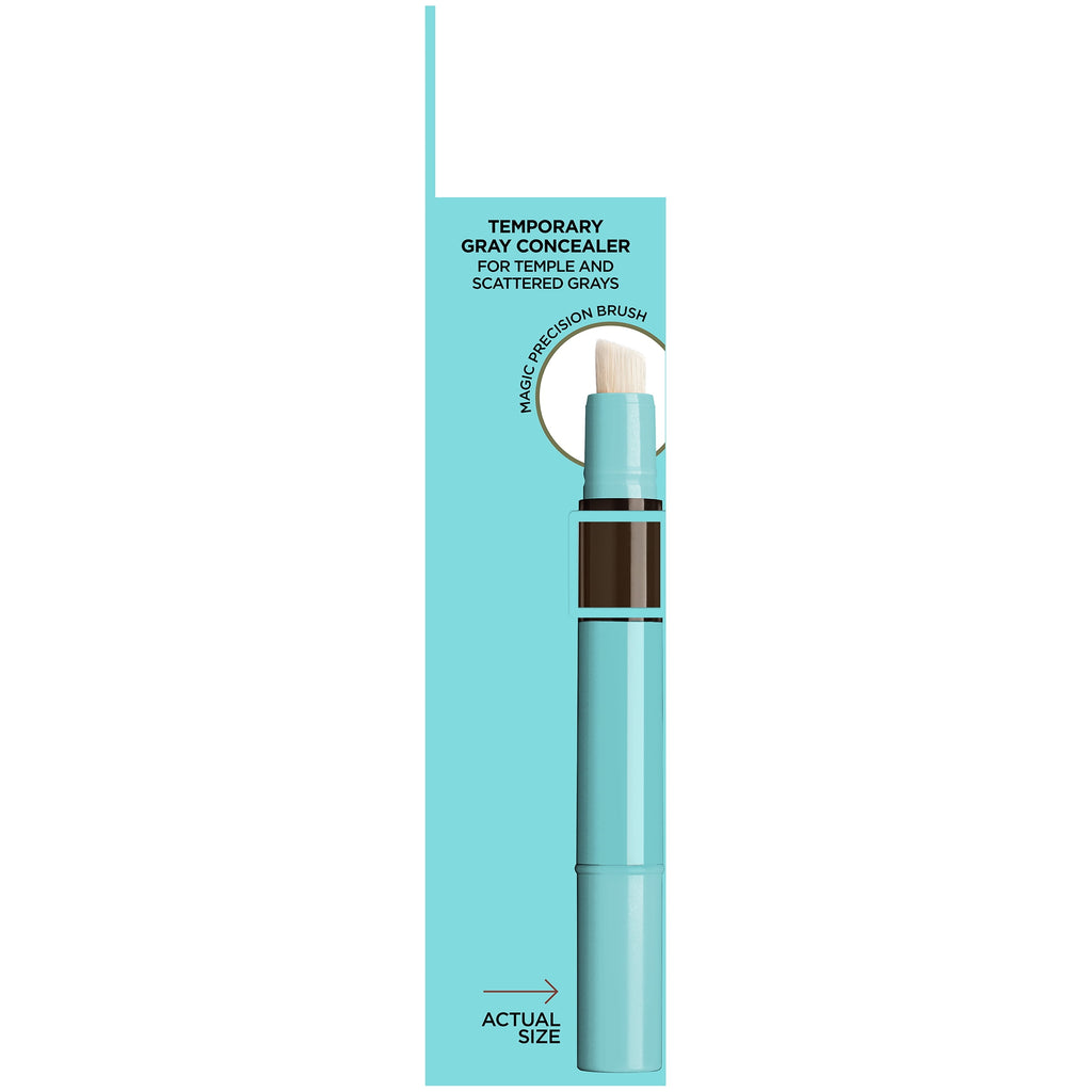 L'Oreal Paris Magic Root Precision Pull-Top Temporary Gray Hair Color Concealer Brush, Dark Brown