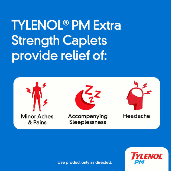 Tylenol PM Extra Strength Pain Relief & Sleep Aid Caplets, 24 Count