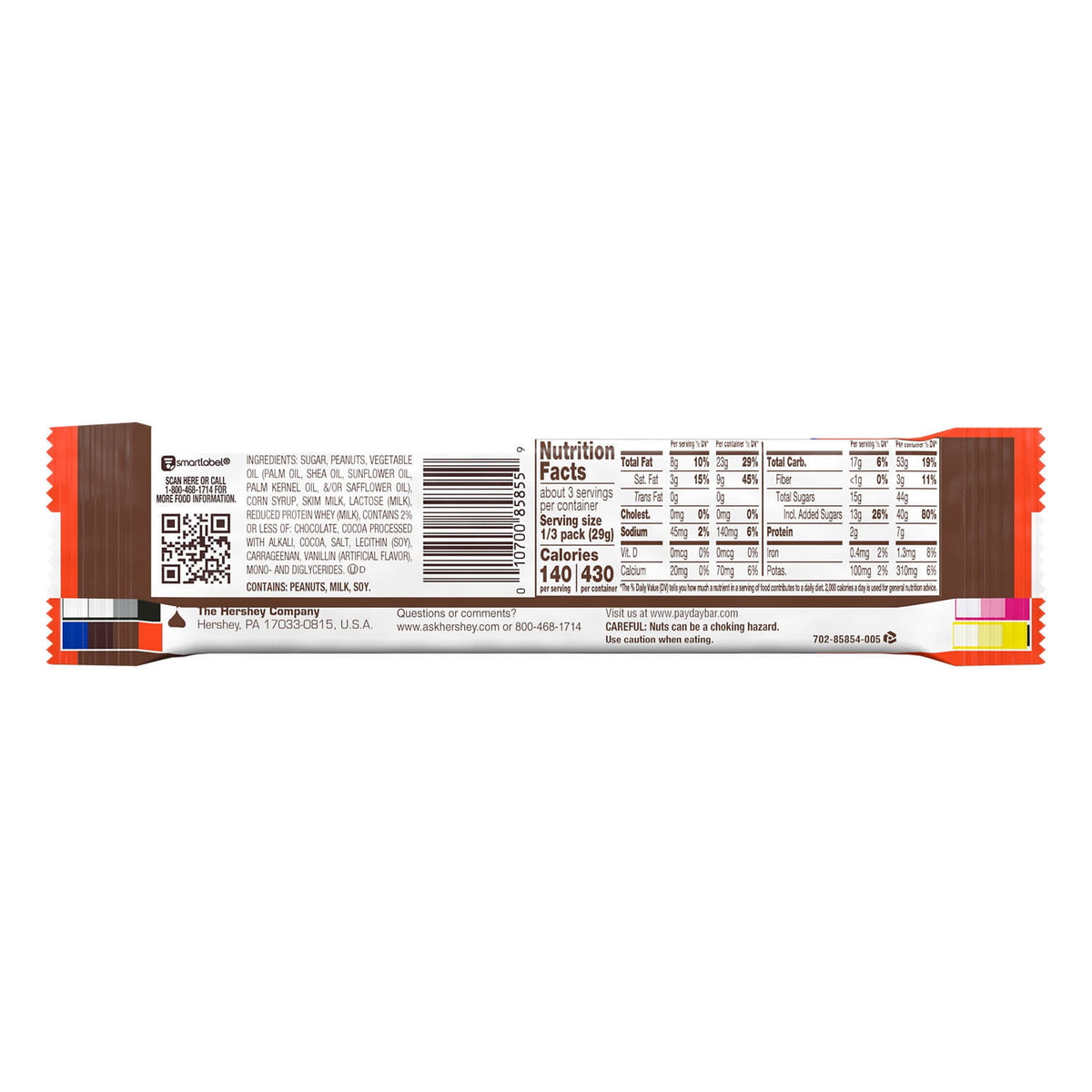 Payday Chocolatey Peanut Caramel King Size Candy, Bar 3.1 oz