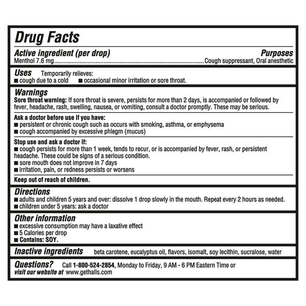 HALLS Cough and Throat Relief Honey Lemon Sugar Free Cough Drops, Value Pack, 70 Drops