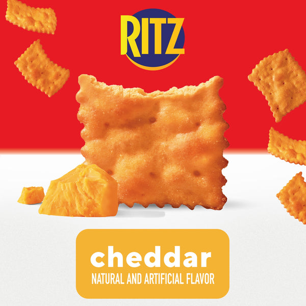 RITZ Toasted Chips Cheddar Crackers, Party Snacks, 8.1 oz