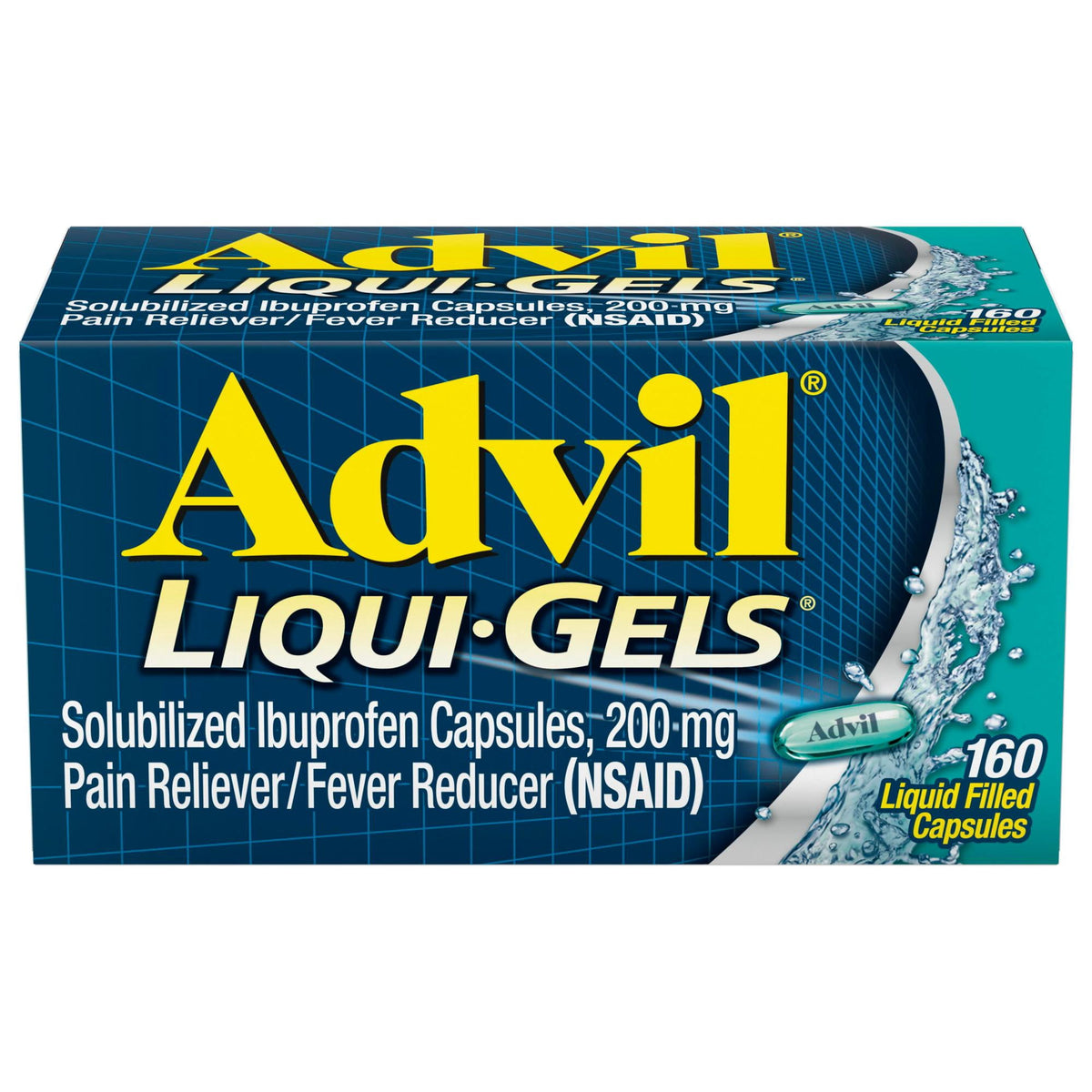 Advil Liqui-Gels Pain Relievers and Fever Reducer Liquid Filled Capsules, 200Mg Ibuprofen, 160 Count