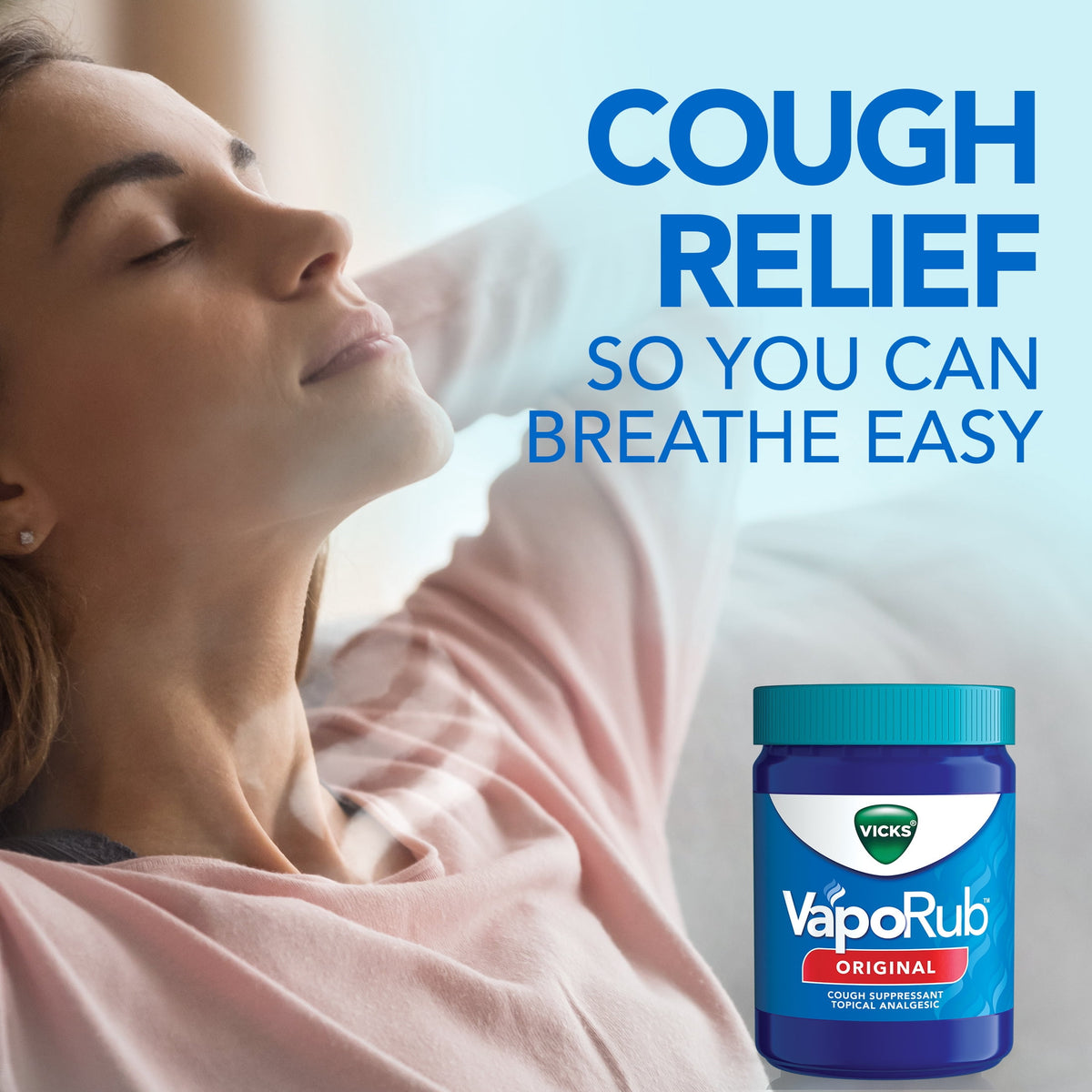Vicks Vaporub Cough Suppressant Chest Rub Ointment, Original, 6 oz