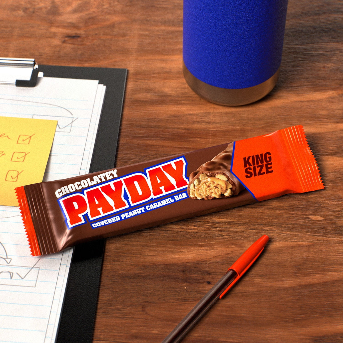 Payday Chocolatey Peanut Caramel King Size Candy, Bar 3.1 oz
