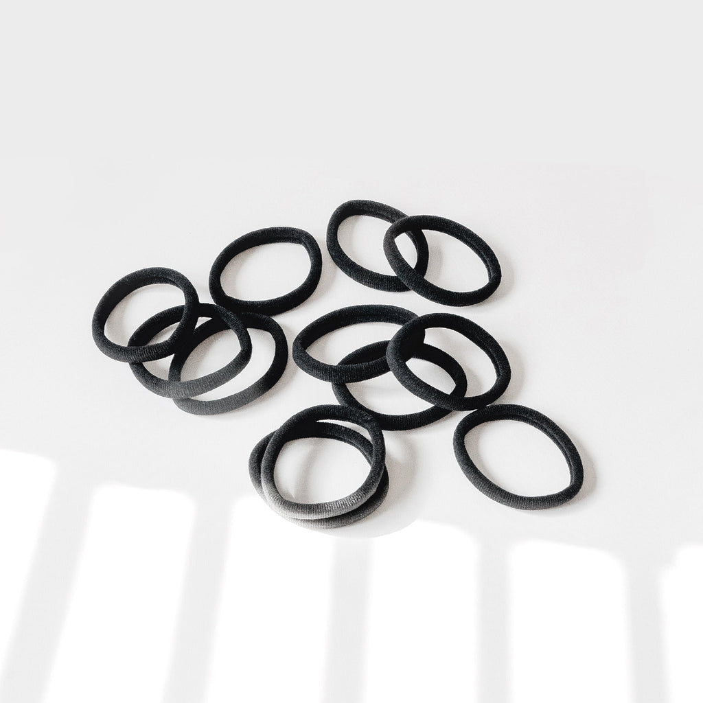 Gimme Seamless Hair Ties for Medium Fit Hair, Microfiber, Black, 12 Count