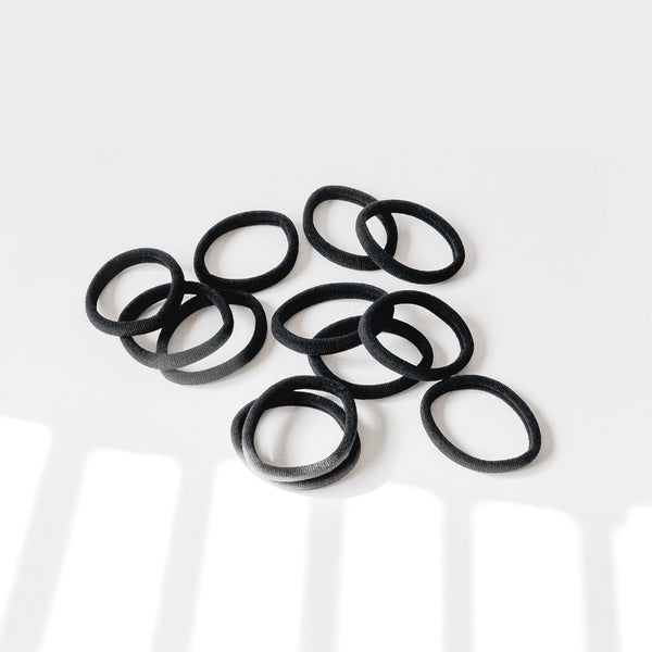 Gimme Seamless Hair Ties for Medium Fit Hair, Microfiber, Black, 12 Count